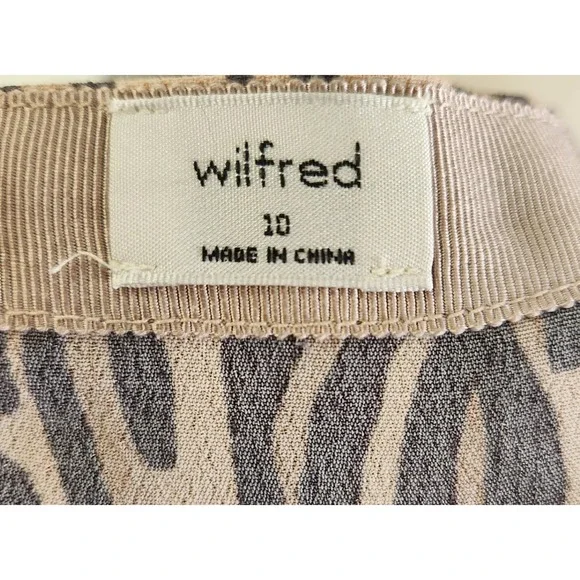 Wilfred Aritzia Animal Print Midi Skirt Tan Black High Waisted Size 10 - Picture 5 of 5